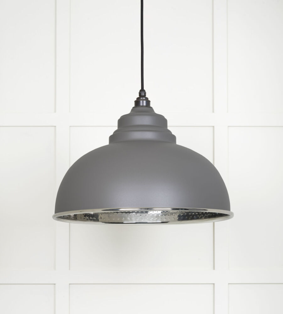 From The Anvil Hammered Nickel Harborne Pendant in Bluff