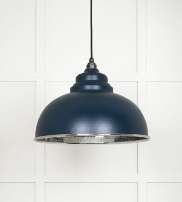 From The Anvil Hammered Nickel Harborne Pendant In Dusk
