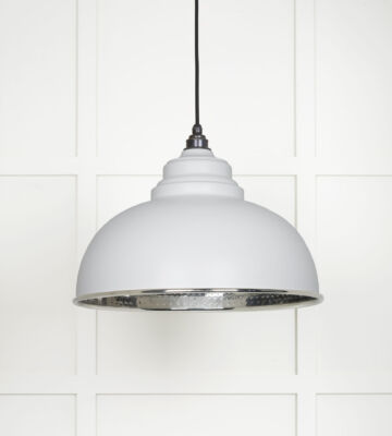 From The Anvil Hammered Nickel Harborne Pendant In Flock