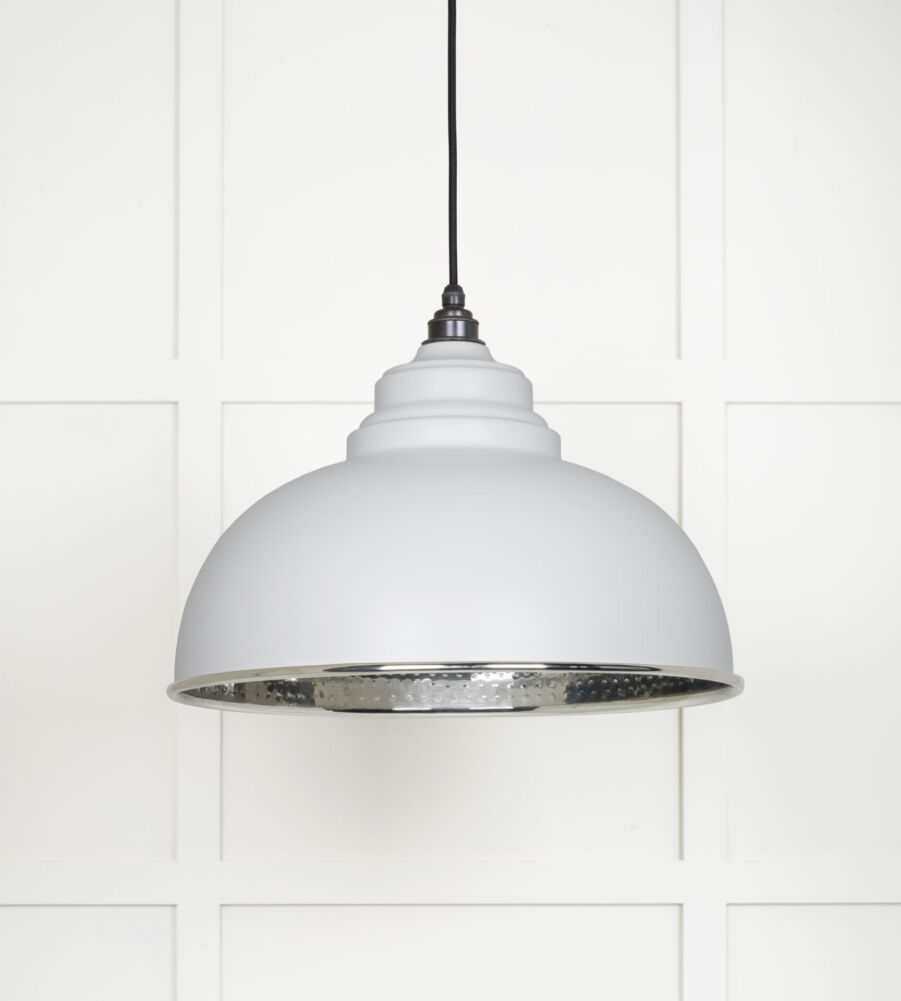 From The Anvil Hammered Nickel Harborne Pendant in Flock