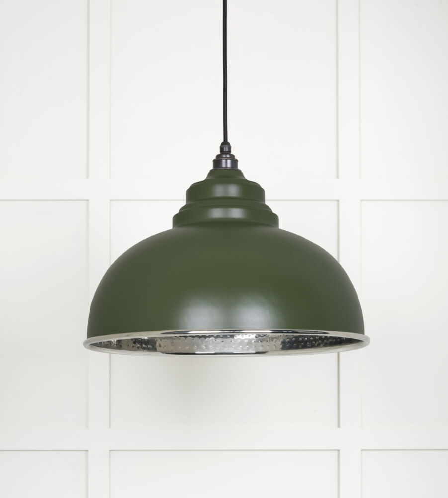 From The Anvil Hammered Nickel Harborne Pendant in Heath