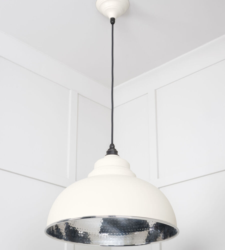 From The Anvil Hammered Nickel Harborne Pendant in Teasel - Image 4