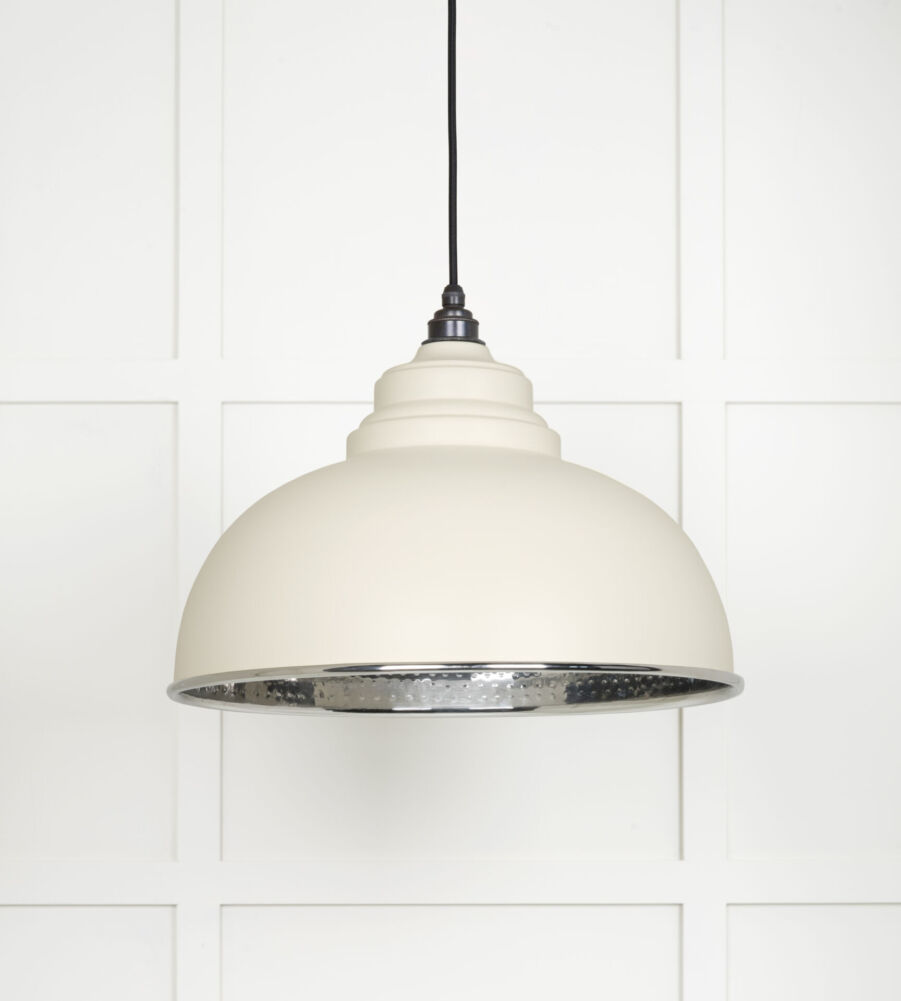 From The Anvil Hammered Nickel Harborne Pendant in Teasel