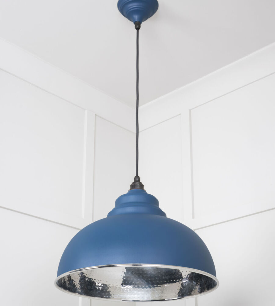 From The Anvil Hammered Nickel Harborne Pendant in Upstream - Image 4