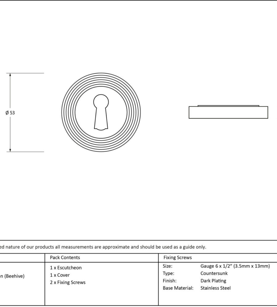 From The Anvil Aged Brass Round Escutcheon (Beehive) - Image 2