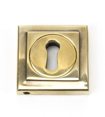 From The Anvil Aged Brass Round Escutcheon (Square)