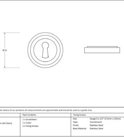 From The Anvil Polished Chrome Round Escutcheon (Art Deco) - Image 2