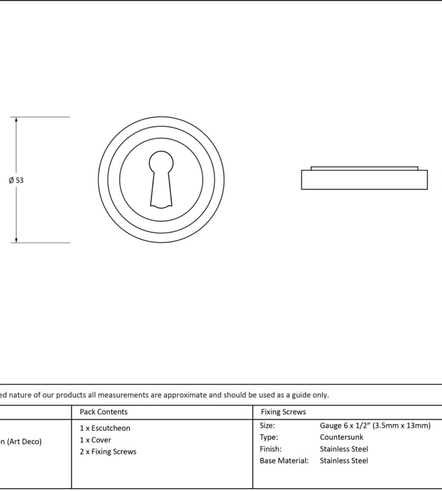 From The Anvil Polished Chrome Round Escutcheon (Art Deco) - Image 2