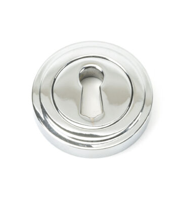 From The Anvil Polished Chrome Round Escutcheon (Art Deco)