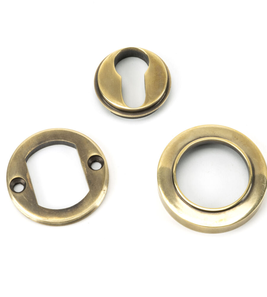 From The Anvil Aged Brass Round Euro Escutcheon (Plain) - Image 4