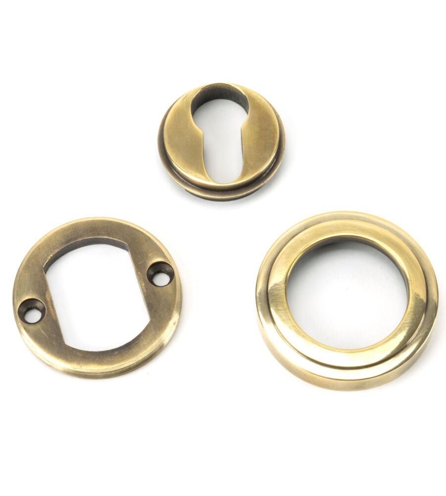 From The Anvil Aged Brass Round Euro Escutcheon (Art Deco) - Image 4