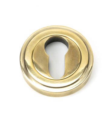 From The Anvil Aged Brass Round Euro Escutcheon (Art Deco)