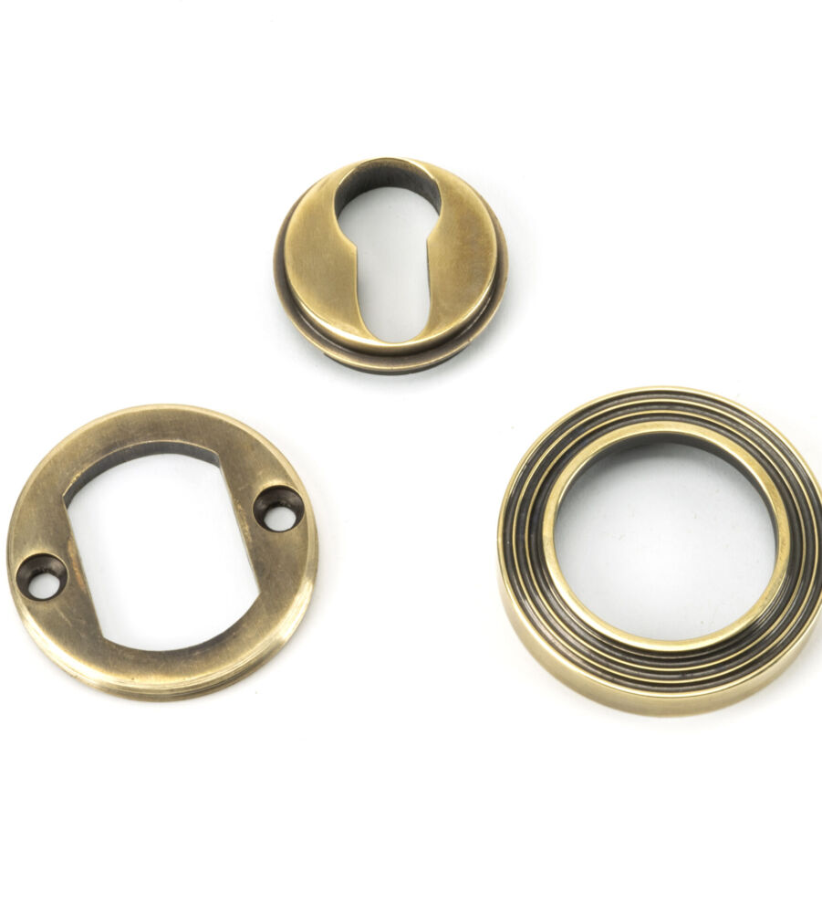 From The Anvil Aged Brass Round Euro Escutcheon (Beehive) - Image 4