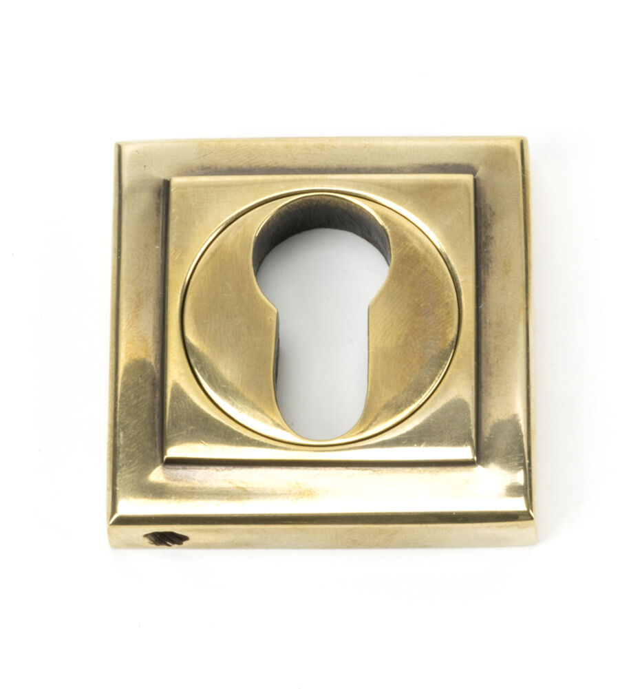 From The Anvil Aged Brass Round Euro Escutcheon (Square)