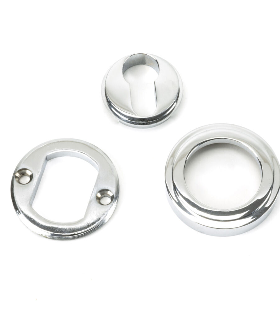 From The Anvil Polished Chrome Round Euro Escutcheon (Art Deco) - Image 4