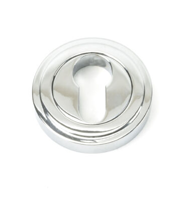 From The Anvil Polished Chrome Round Euro Escutcheon (Art Deco)