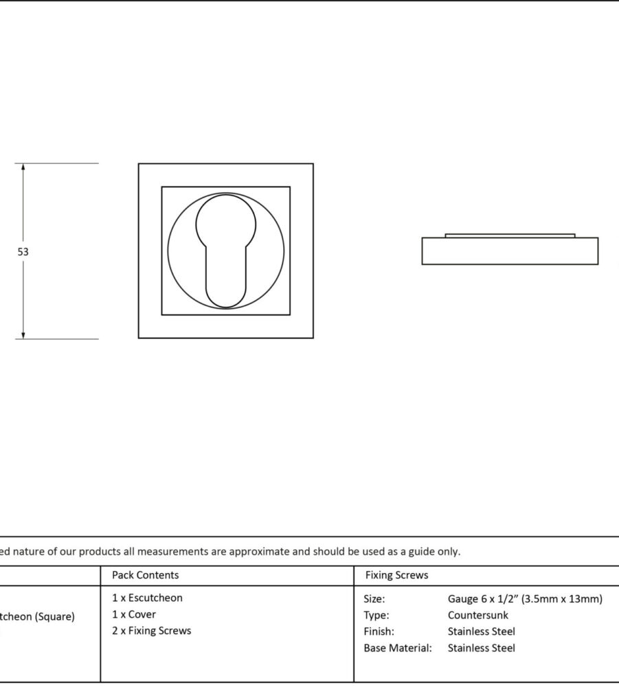 From The Anvil Polished Chrome Round Euro Escutcheon (Square) - Image 2