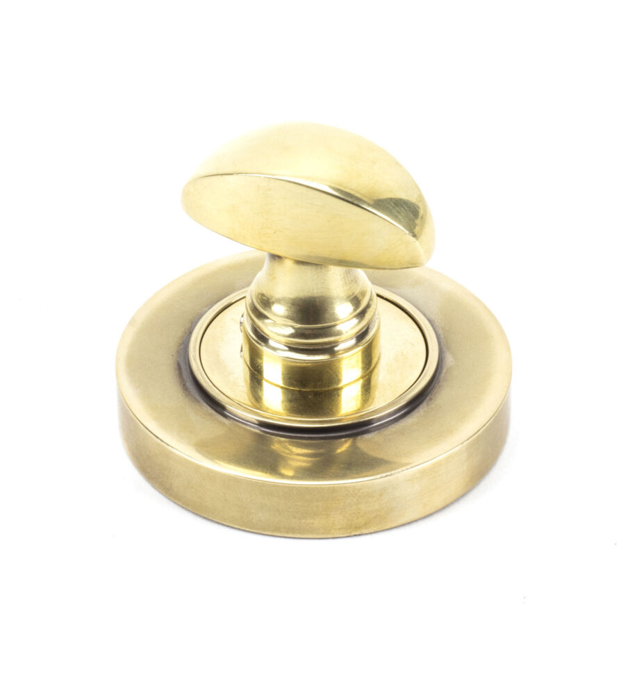 From The Anvil Aged Brass Round Thumbturn Set (Plain) - Image 3