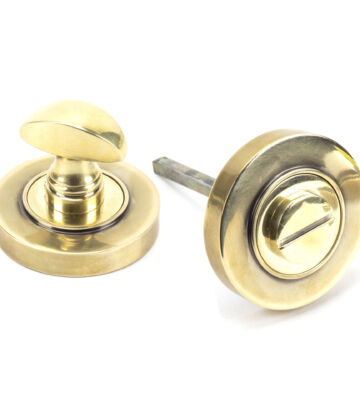 From The Anvil Aged Brass Round Thumbturn Set (Plain)