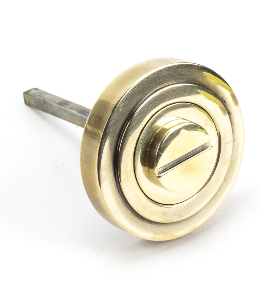 From The Anvil Aged Brass Round Thumbturn Set (Art Deco) - Image 4