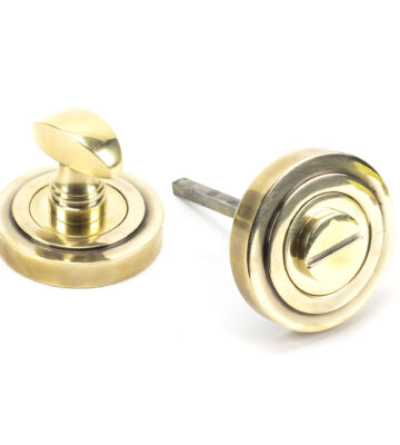 From The Anvil Aged Brass Round Thumbturn Set (Art Deco)