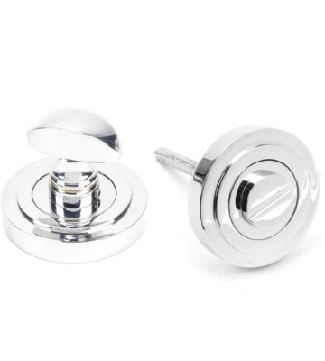 From The Anvil Polished Chrome Round Thumbturn Set (Art Deco)