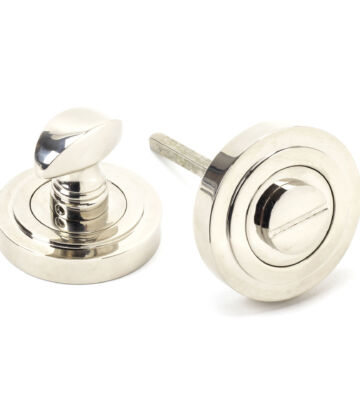 From The Anvil Polished Nickel Round Thumbturn Set (Art Deco)