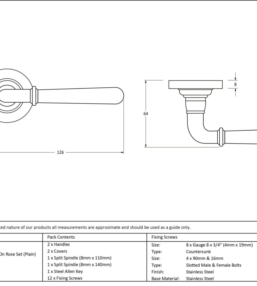 From The Anvil Polished Nickel Newbury Lever on Rose Set (Plain) - Image 2