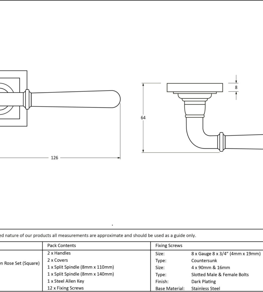 From The Anvil Polished Bronze Newbury Lever on Rose Set (Square) - Image 2