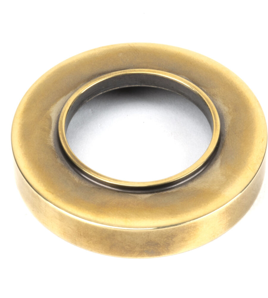 From The Anvil Aged Brass Hammered Newbury Lever on Rose Set (Plain) - Image 4