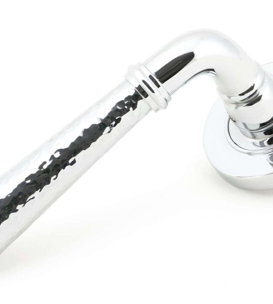 From The Anvil Pol. Chrome Hammered Newbury Lever on Rose Set (Plain)