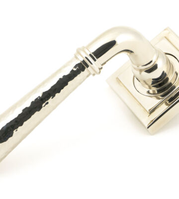 From The Anvil Pol. Nickel Hammered Newbury Lever on Rose Set (Square)