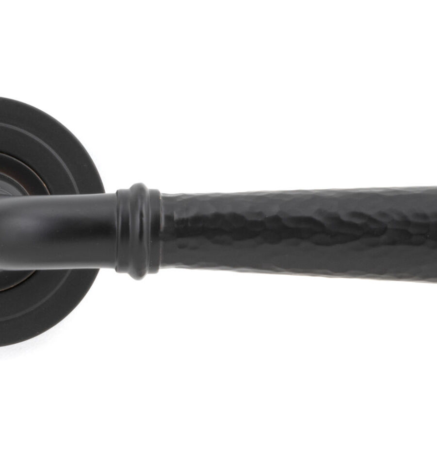 From The Anvil Aged Bronze Hammered Newbury Lever on Rose Set (Art Deco) - Image 3