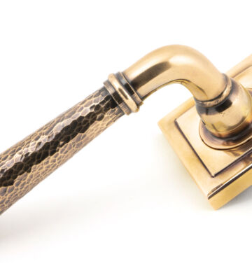 From The Anvil Pol. Bronze Hammered Newbury Lever on Rose Set (Square)