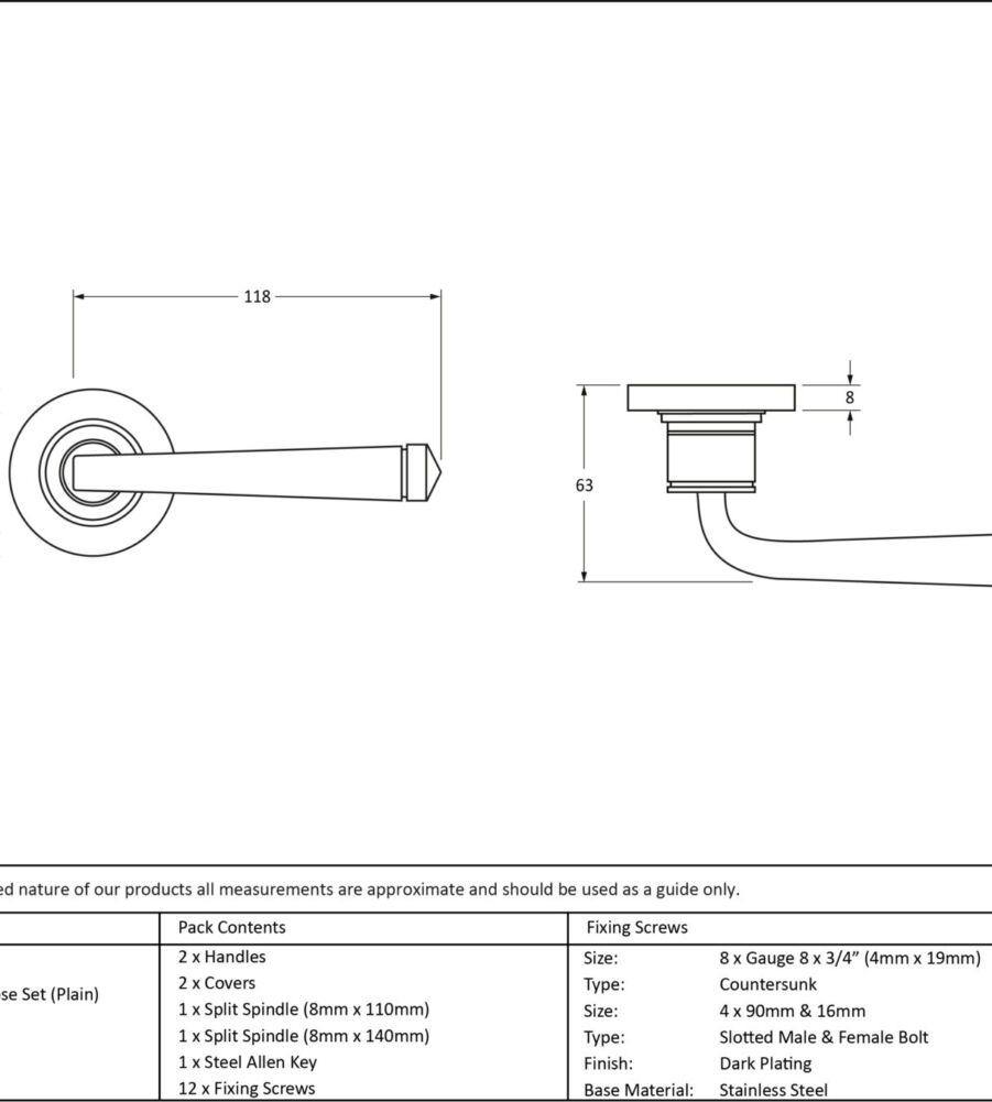 From The Anvil Polished Bronze Avon Round Lever on Rose Set (Plain) - Image 2