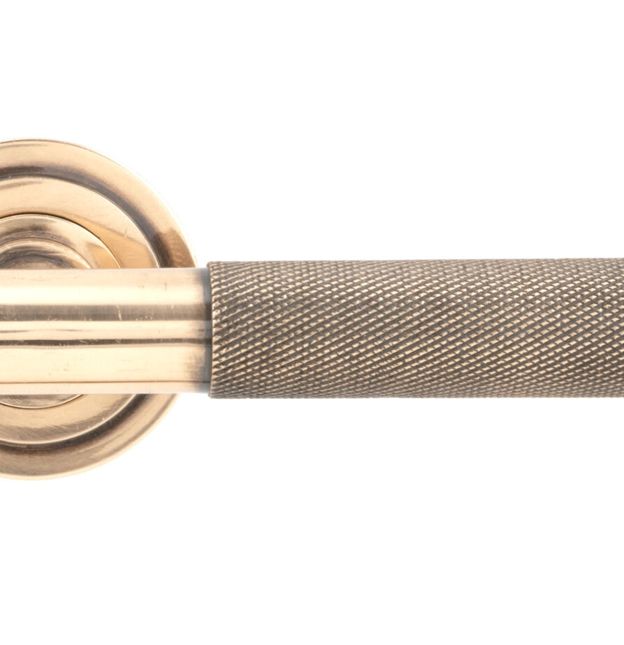 From The Anvil Polished Bronze Brompton Lever on Rose Set (Art Deco) - Image 3