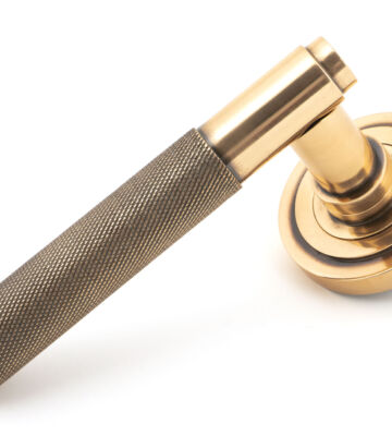 From The Anvil Polished Bronze Brompton Lever on Rose Set (Art Deco)