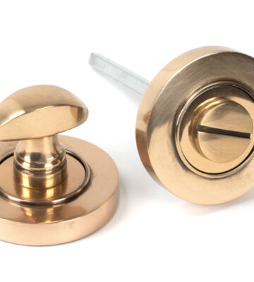 From The Anvil Polished Bronze Round Thumbturn Set (Plain)