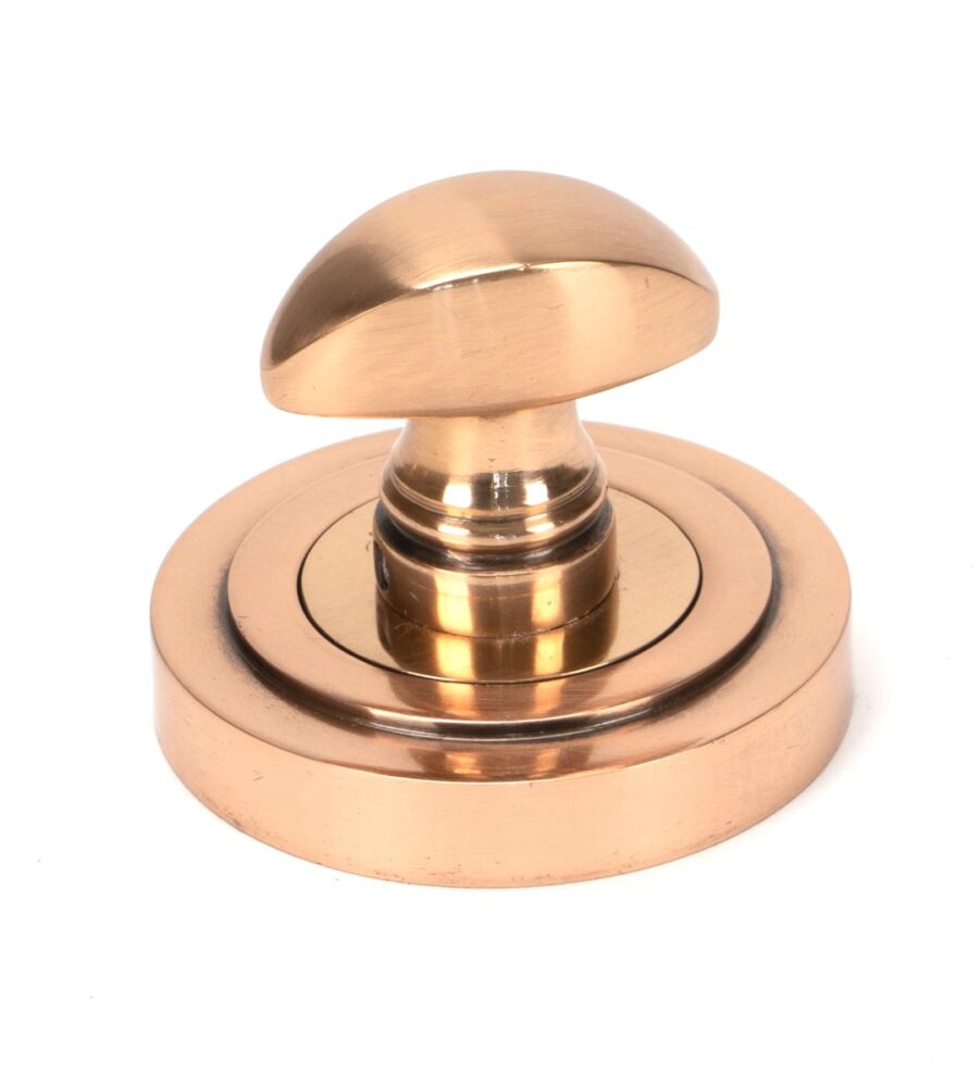 From The Anvil Polished Bronze Round Thumbturn Set (Art Deco) - Image 3