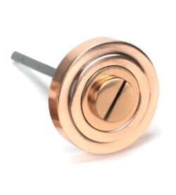 From The Anvil Polished Bronze Round Thumbturn Set (Art Deco) - Image 4