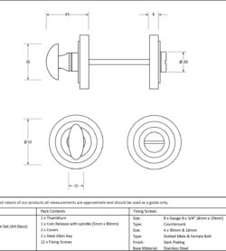 From The Anvil Polished Bronze Round Thumbturn Set (Art Deco) - Image 2