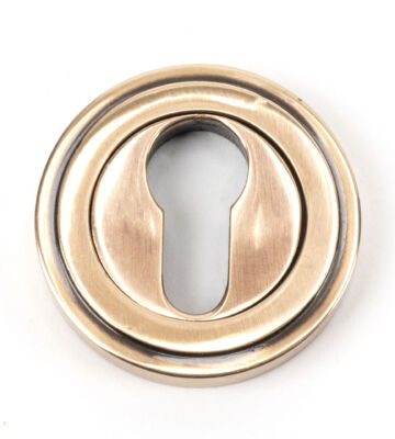 From The Anvil Polished Bronze Round Euro Escutcheon (Art Deco)