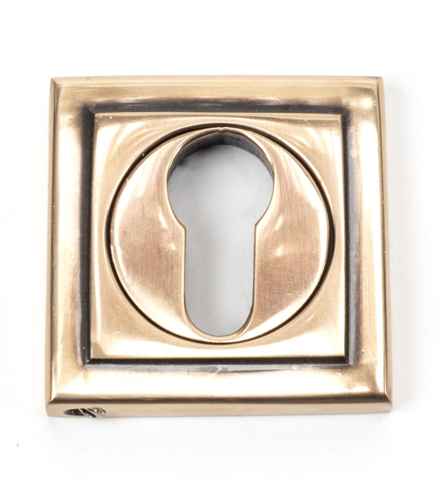 From The Anvil Polished Bronze Round Euro Escutcheon (Square)