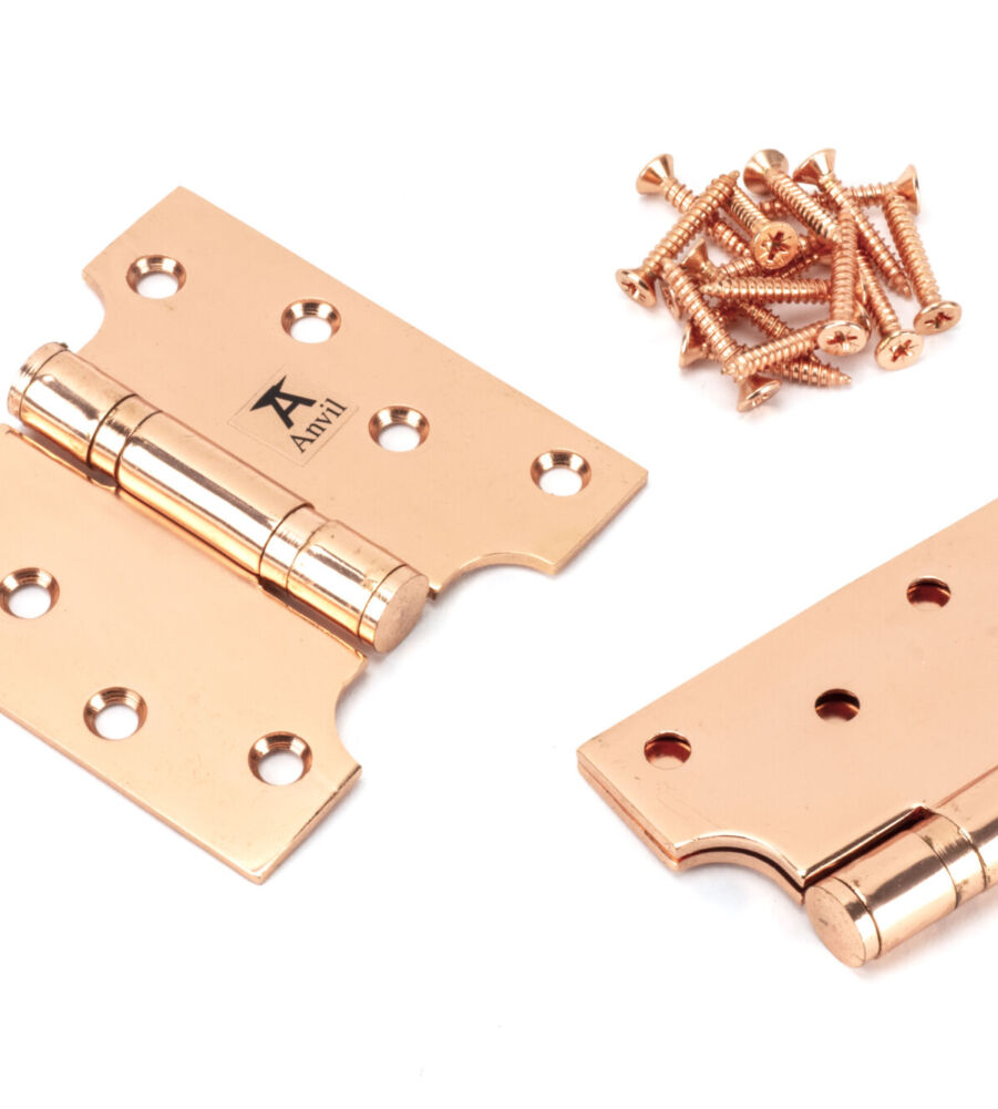 From The Anvil Polished Bronze 4" x 2" x 4"  Parliament Hinge (pair) ss - Image 3