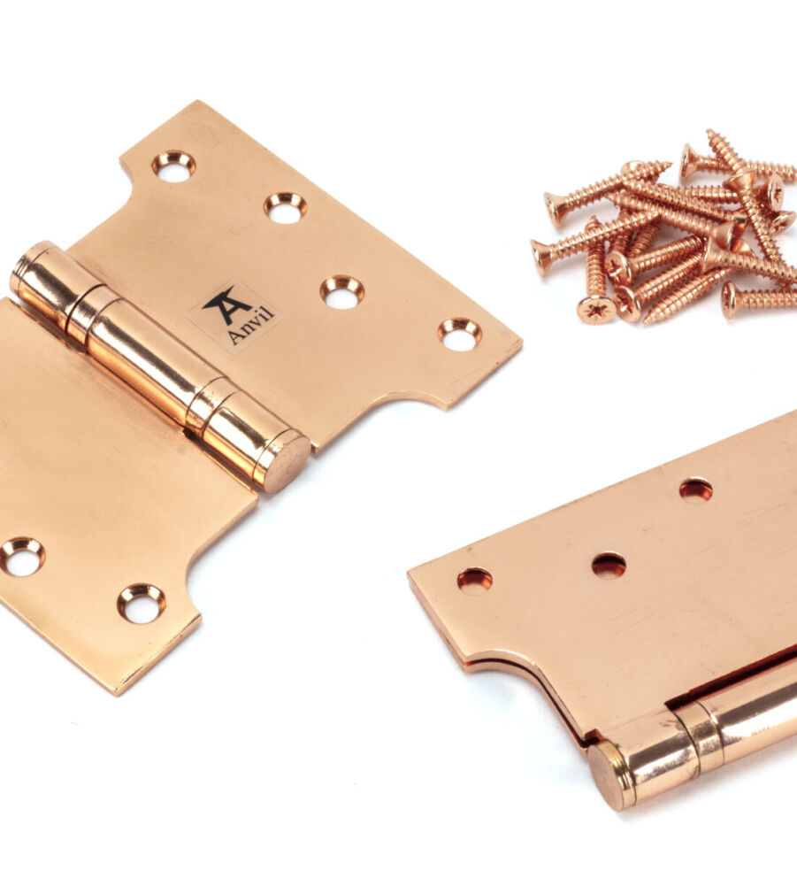 From The Anvil Polished Bronze 4" x 3" x 5"  Parliament Hinge (pair) ss - Image 3