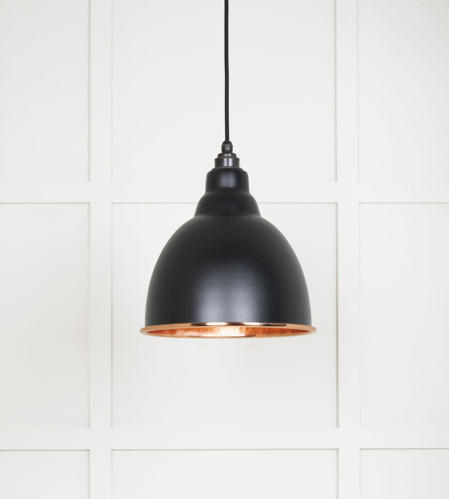 From The Anvil Hammered Copper Brindley Pendant in Elan Black