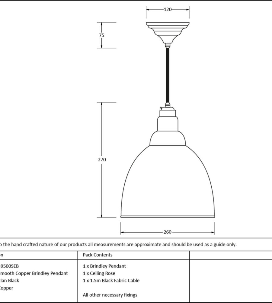 From The Anvil Smooth Copper Brindley Pendant in Elan Black - Image 2