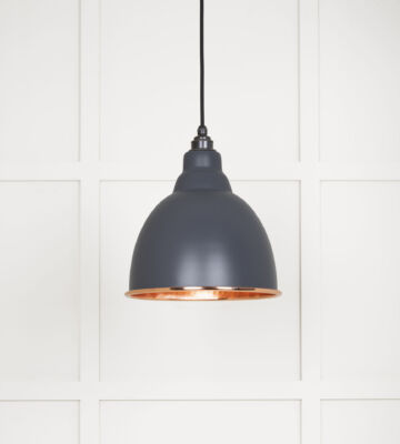 From The Anvil Hammered Copper Brindley Pendant In Slate