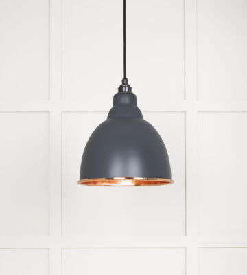 From The Anvil Hammered Copper Brindley Pendant in Slate