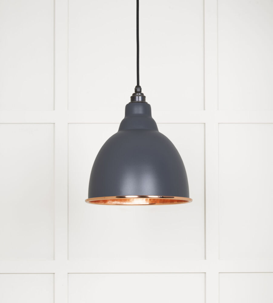 From The Anvil Hammered Copper Brindley Pendant in Slate